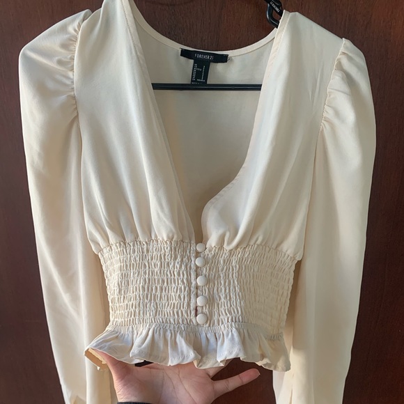 FOREVER 21 CROPPED BLOUSE - Picture 1 of 4